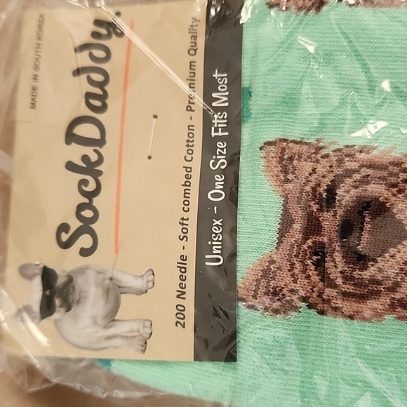 Mint Green Yorkie Dog Socks - Picture 2 of 5